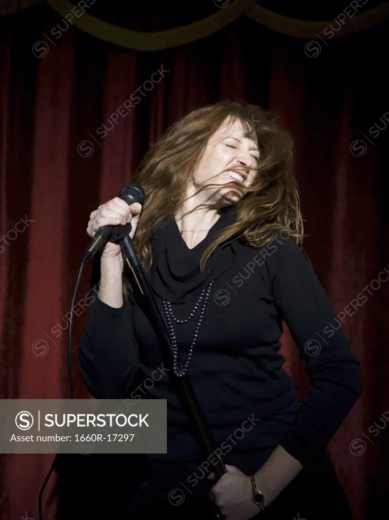 Woman with microphone