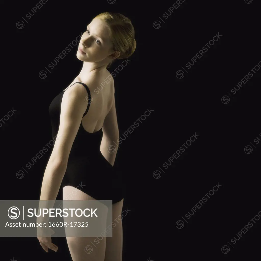 Teenage ballerina in leotard
