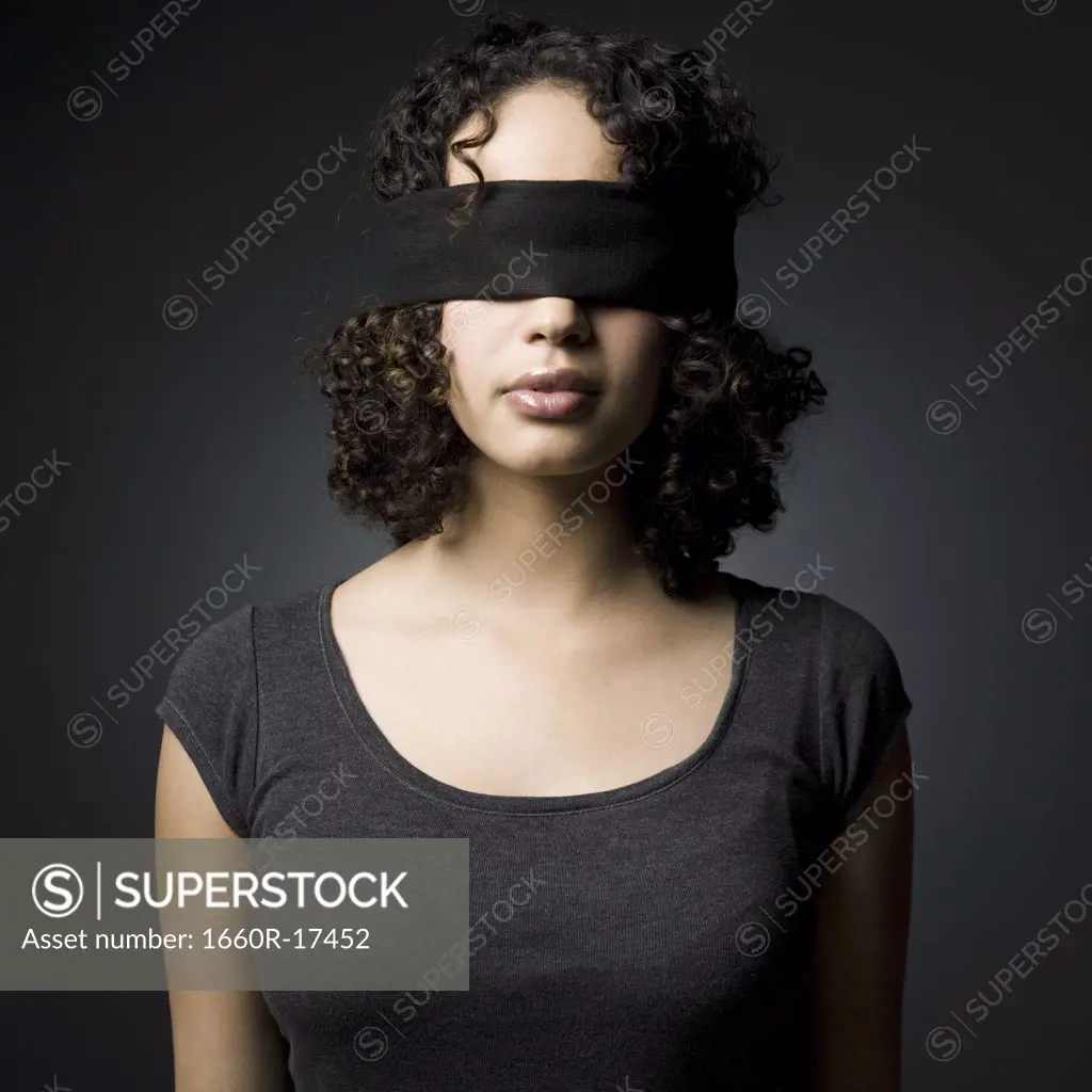 Woman blindfolded