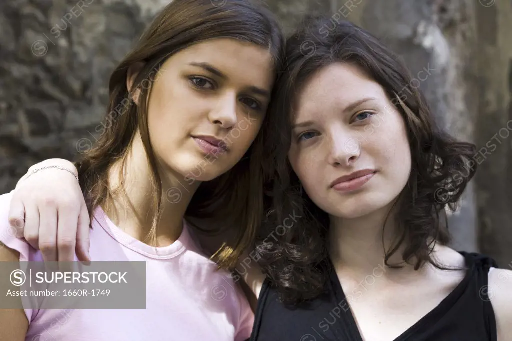 Portrait of two teenage girls