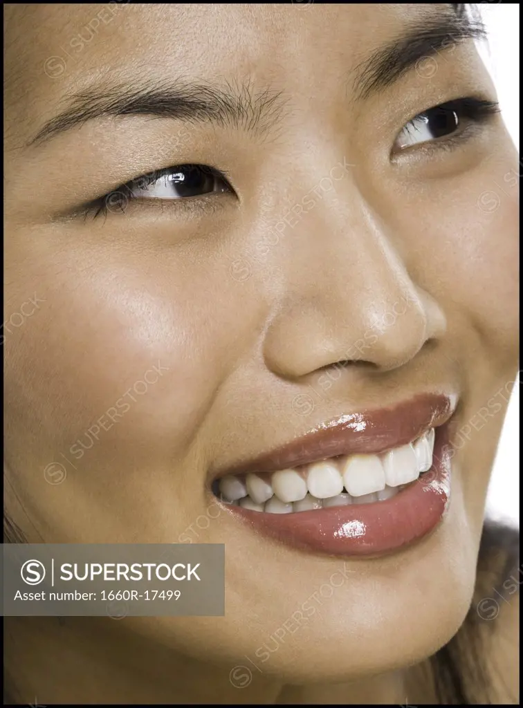 Closeup of woman smiling