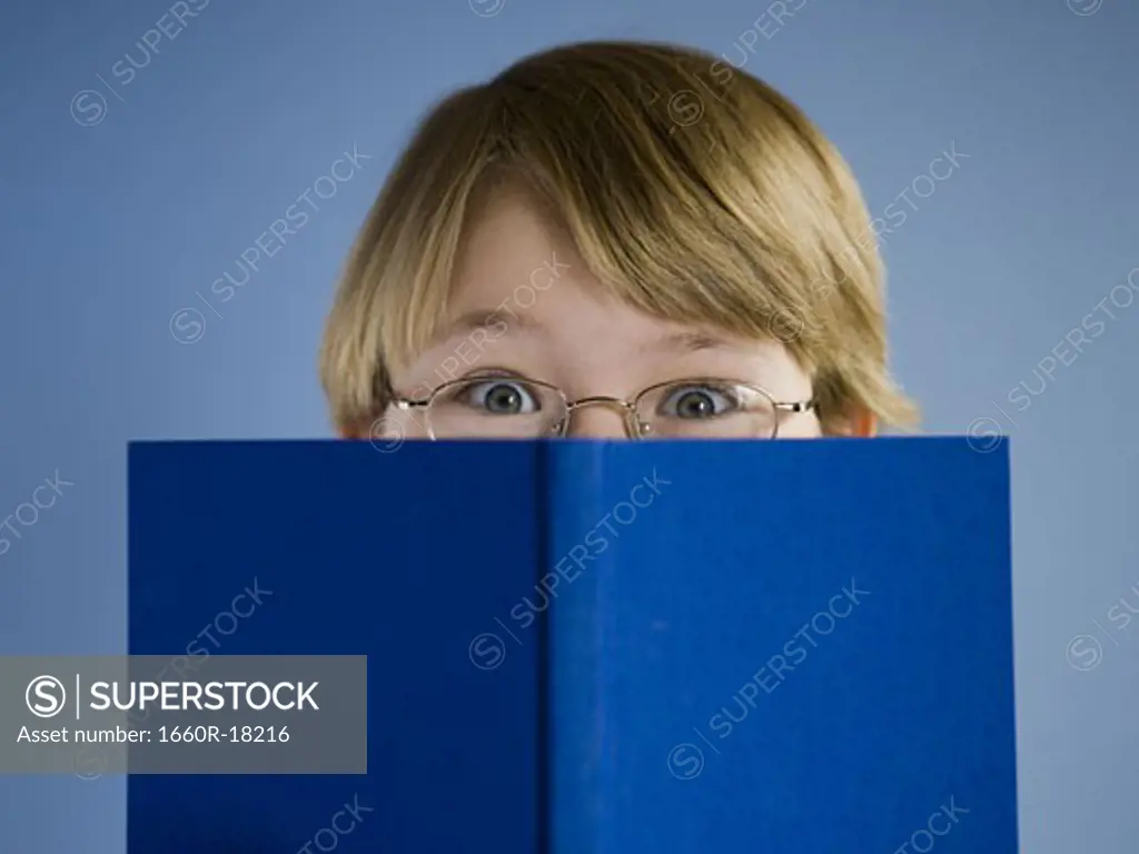 Boy with hardcover book