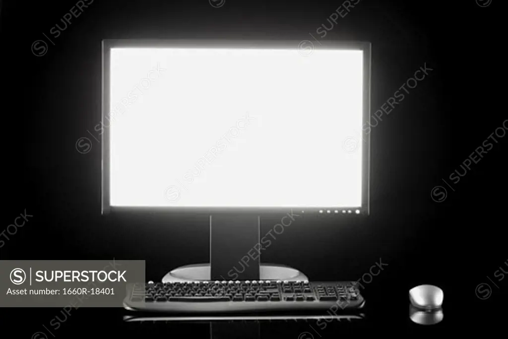 Glowing computer monitor