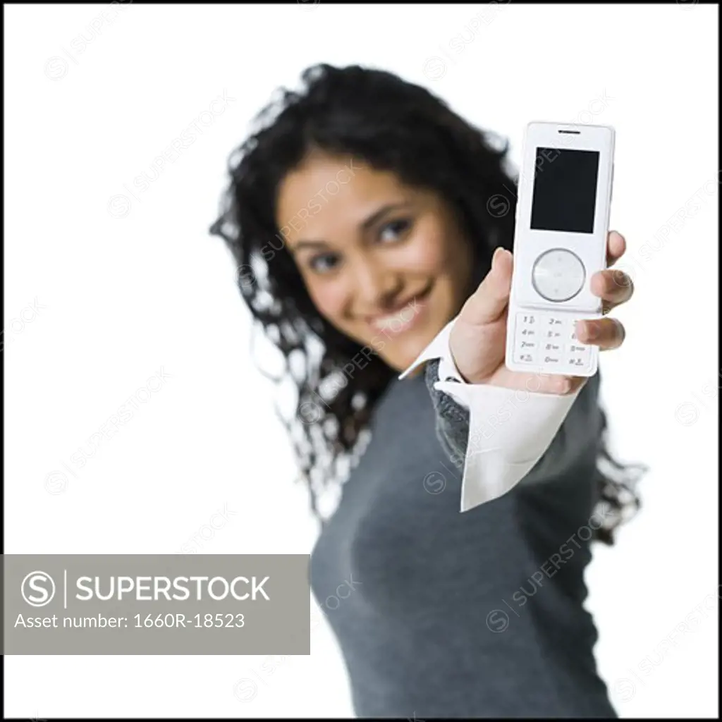 Woman holding PDA