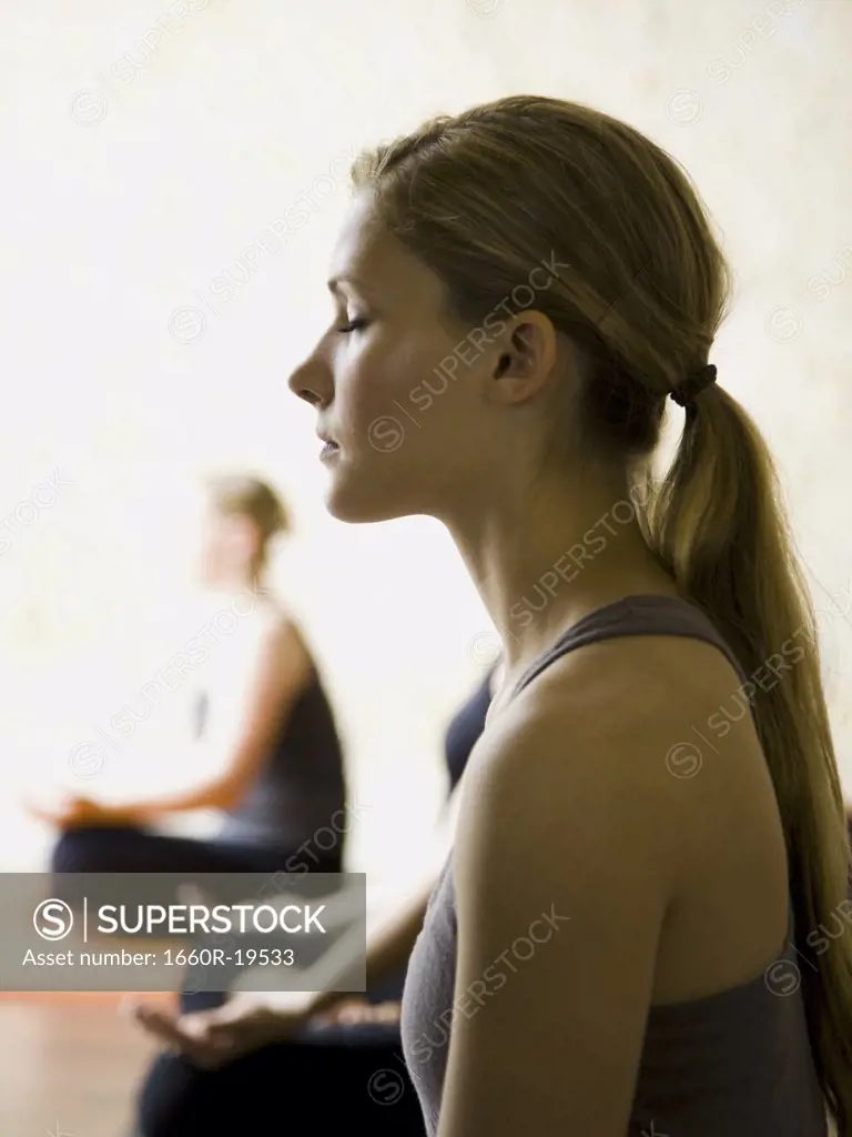 Women at yoga class