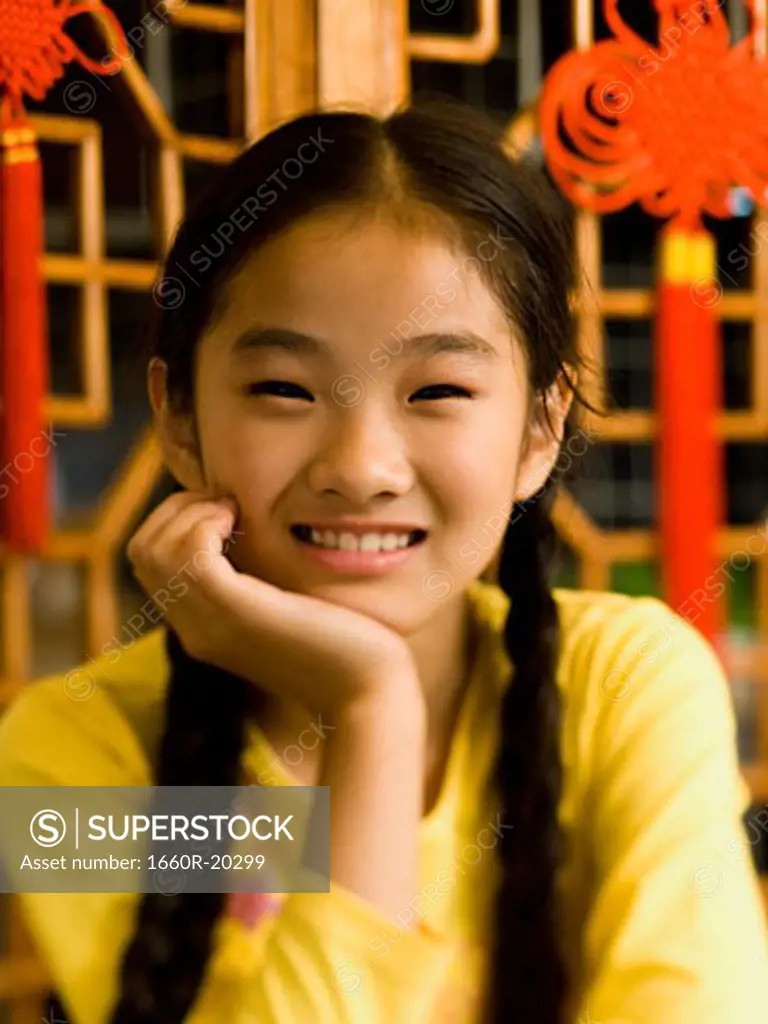 Closeup of girl smiling