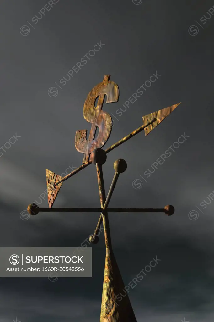 Weathervane with dollar sign