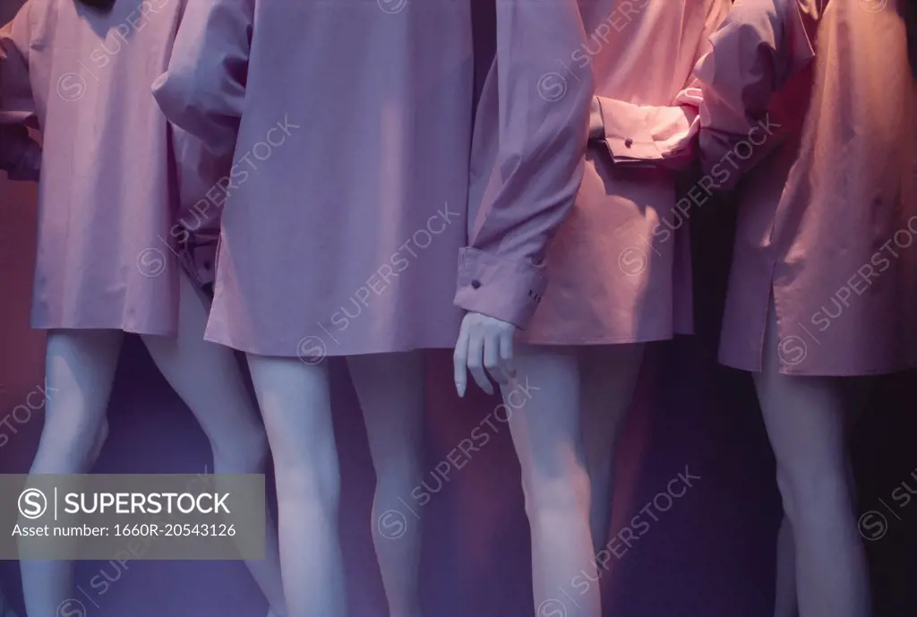 Mannequins in pink shirts