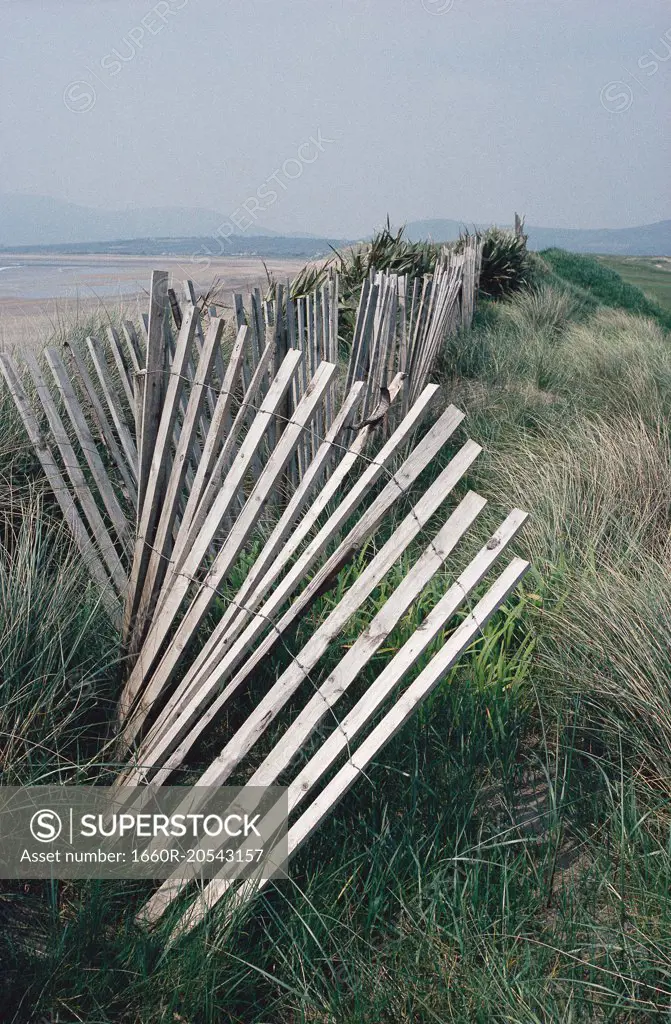 Wooden fence at beach