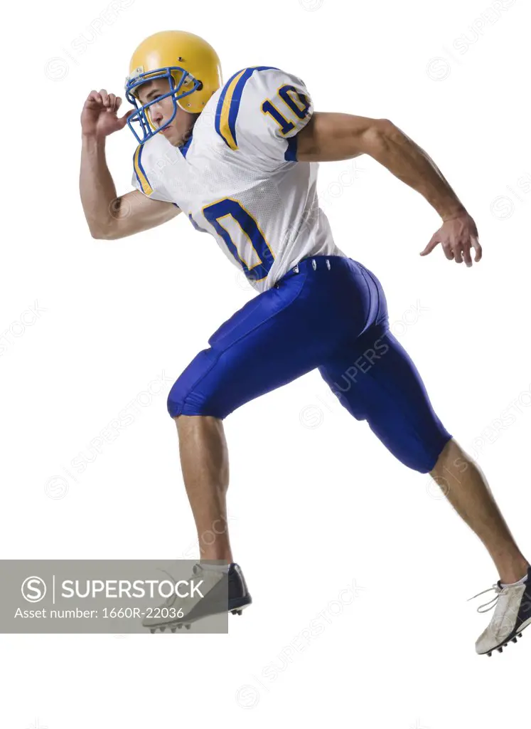 Young male American football player.