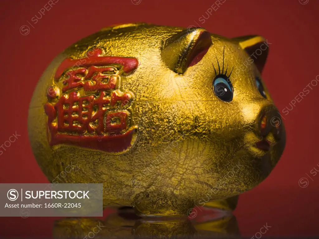 Golden piggy bank.