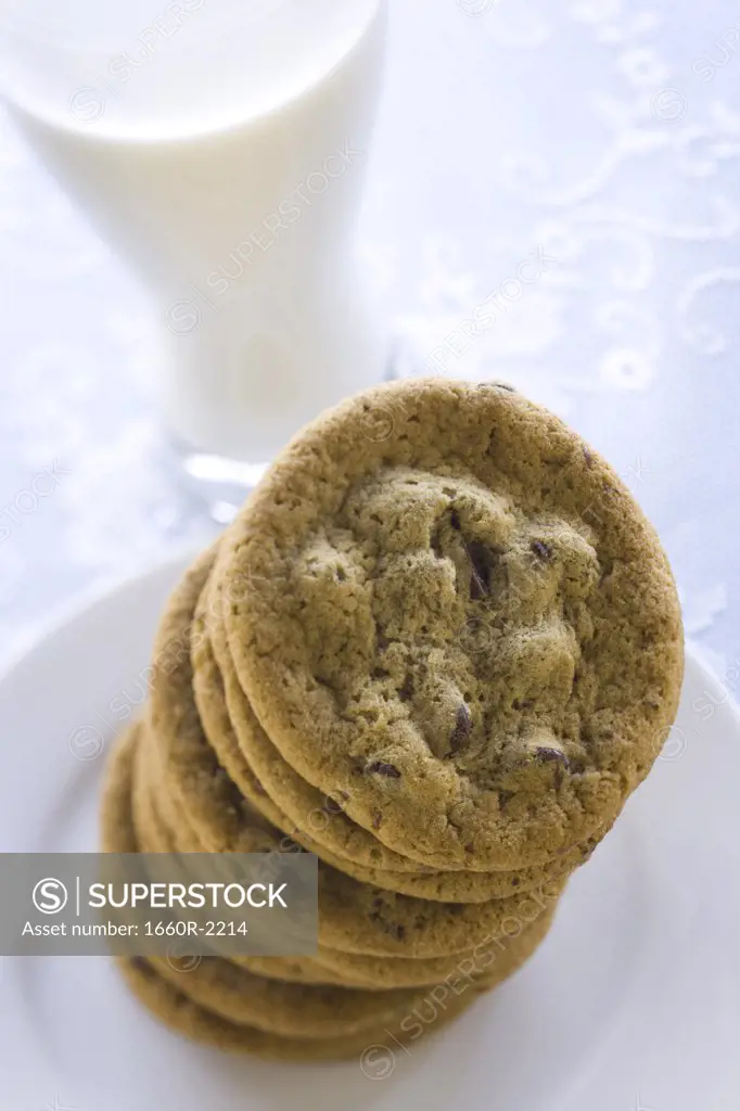 Close-up of stack of cookies on a plate