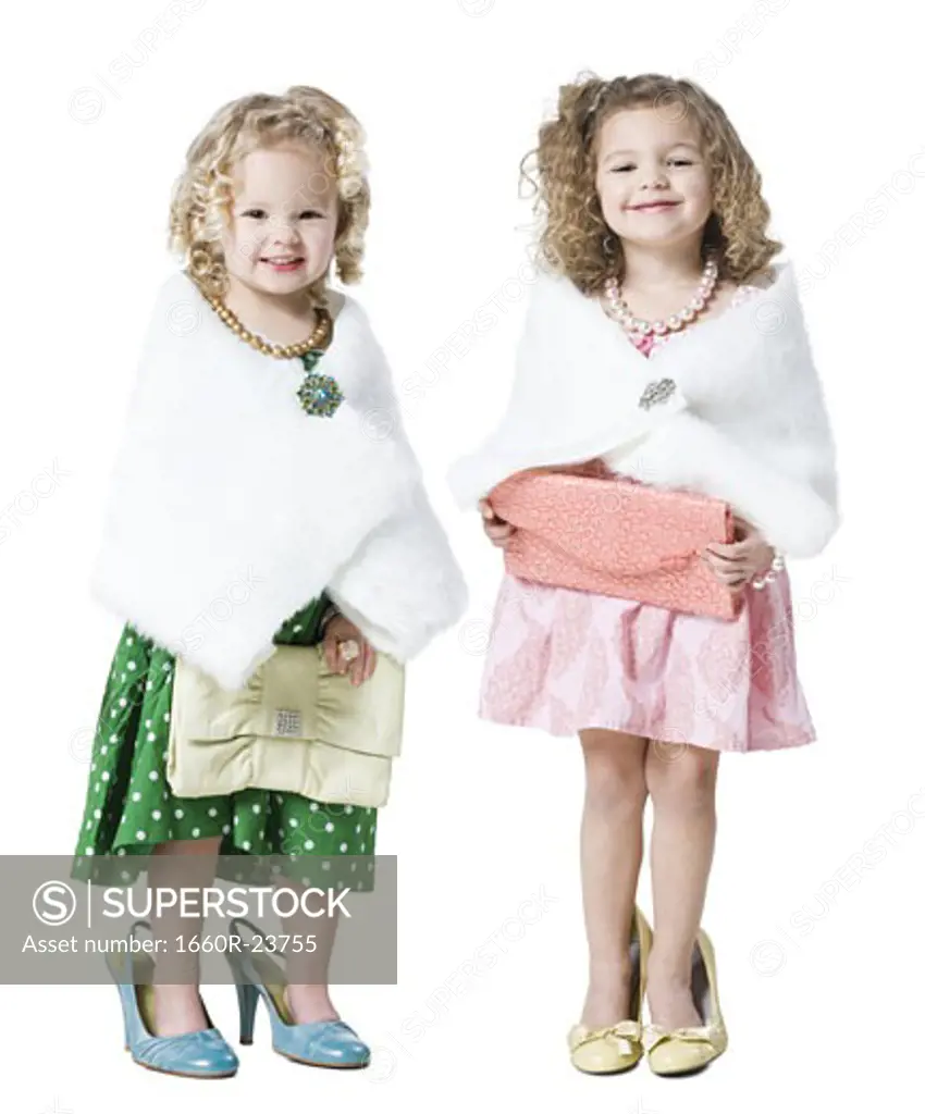 girls playing dress up