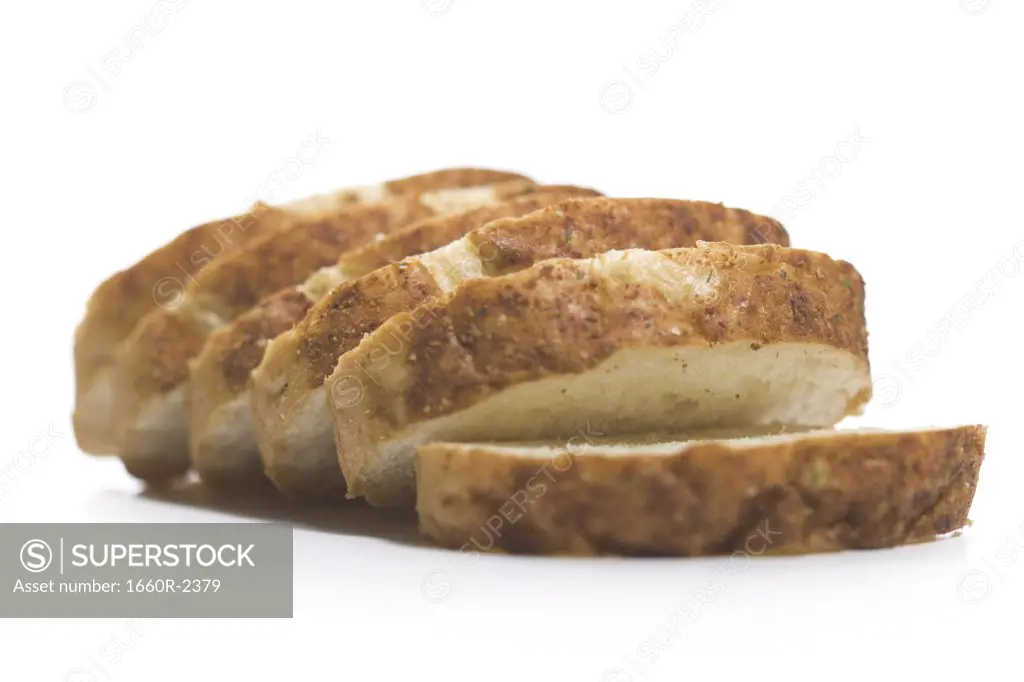 Close-up of the slices of bread