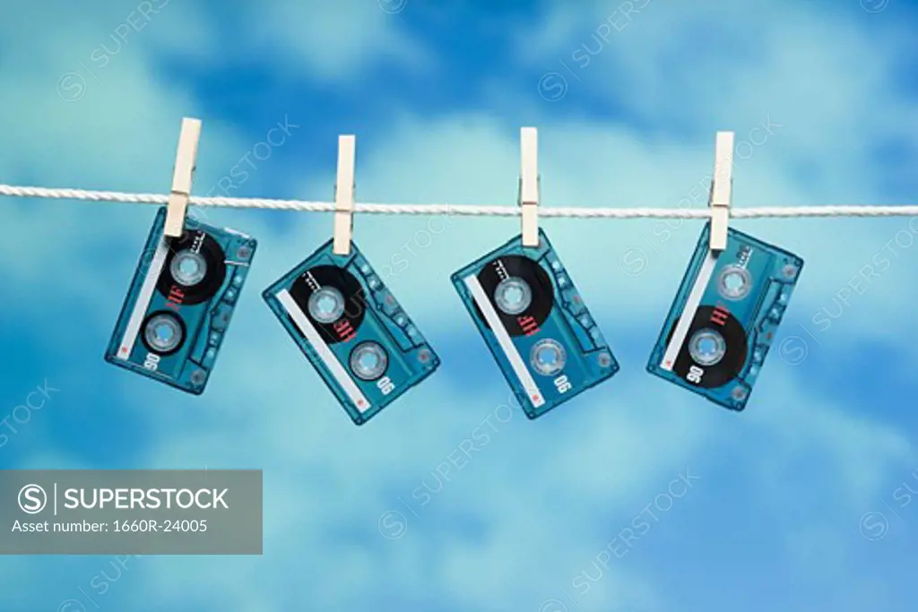 cassettes on a line