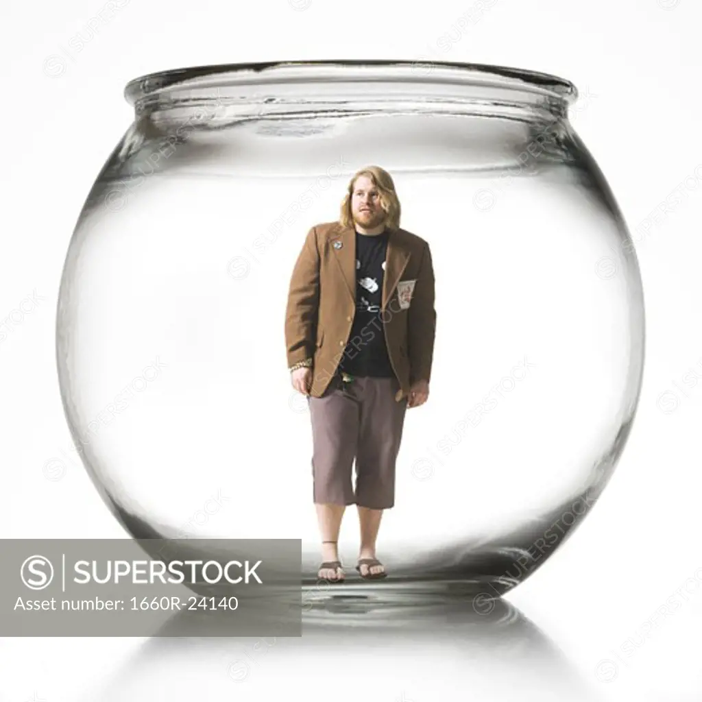 man in a fish bowl
