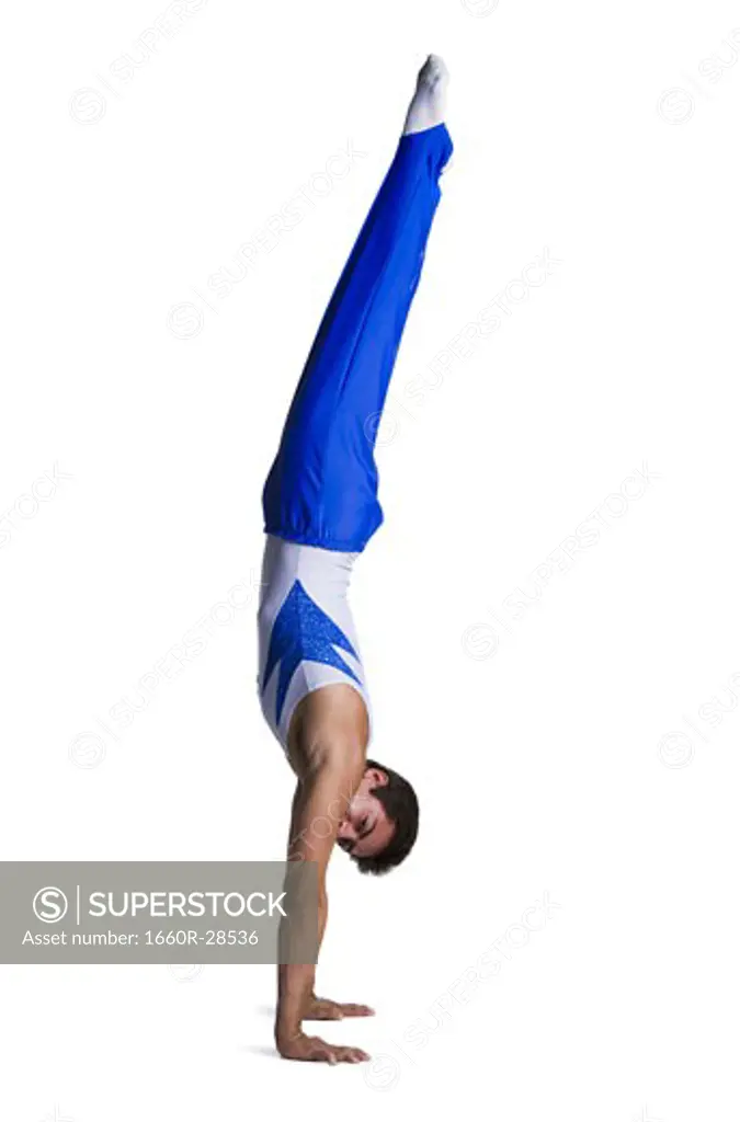 Male gymnast doing floor exercises