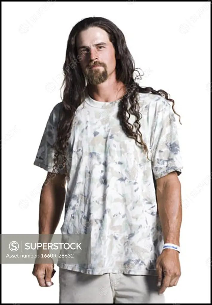 Man with long hair and a goatee