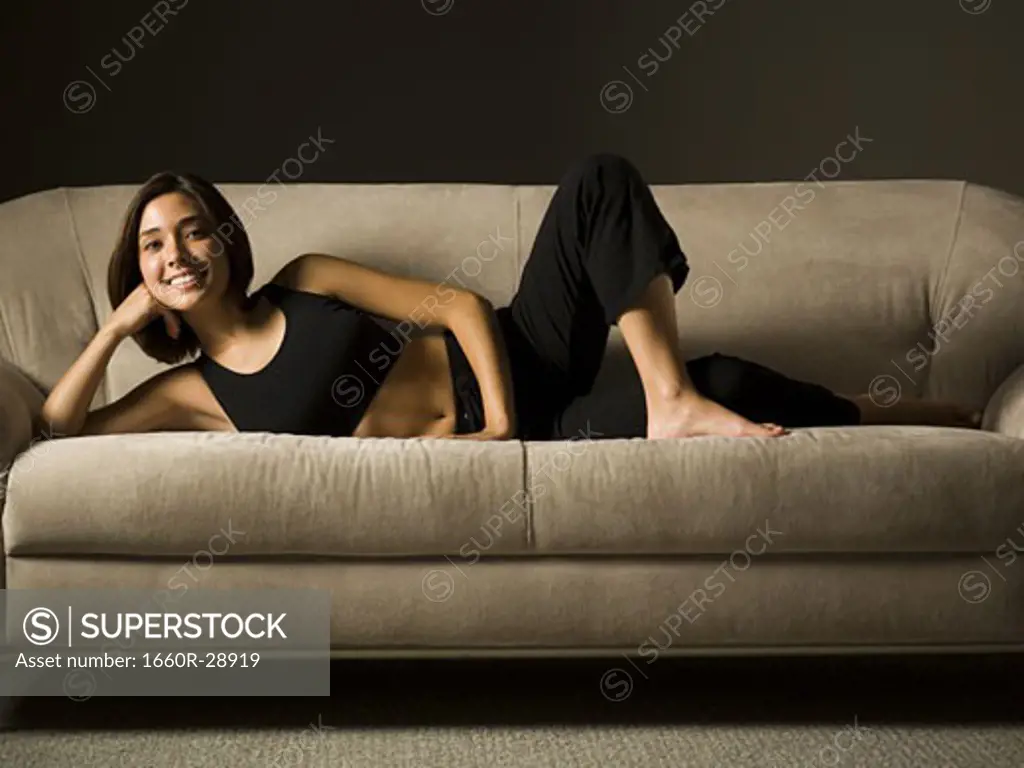 Woman relaxing during workout