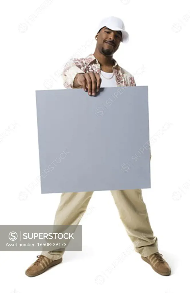 ,African-Ethnicity,man holding a blank sign