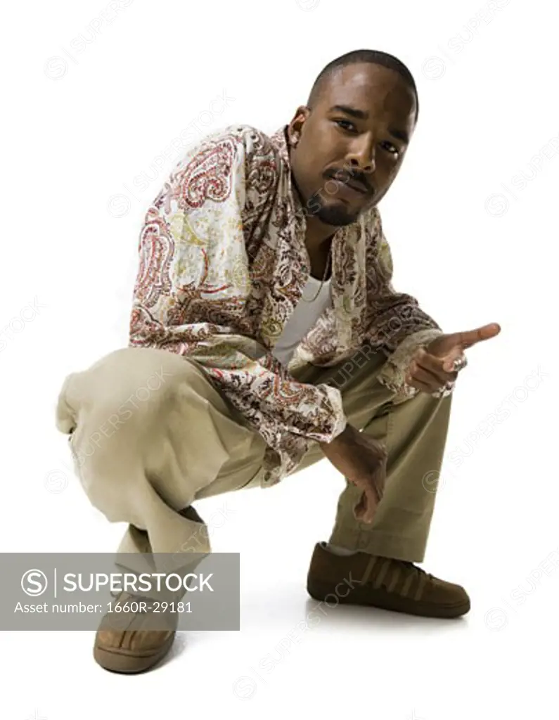 African American man pointing