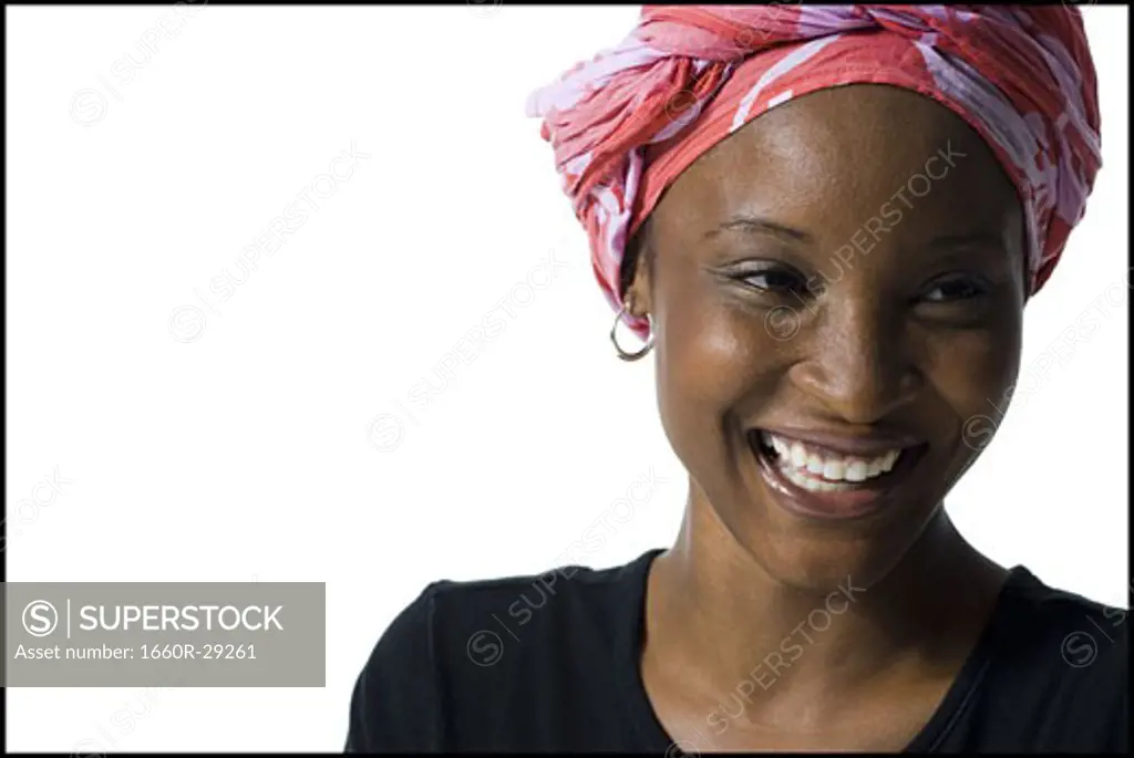 Woman wearing a head scarf