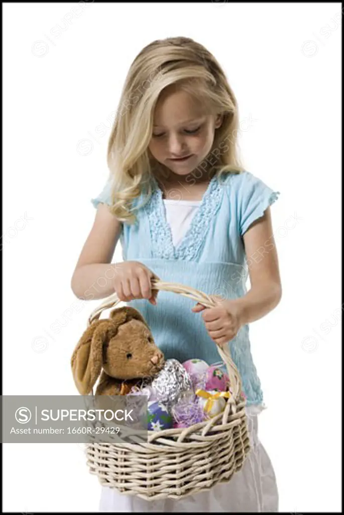 Girl holding Easter basket