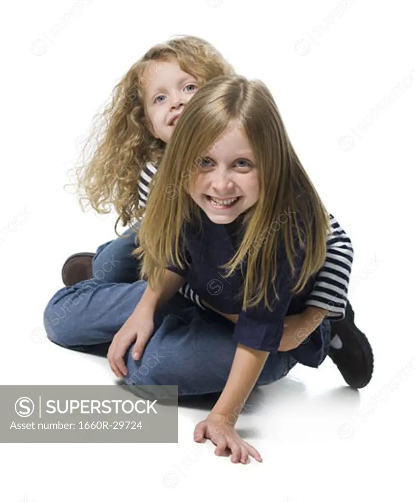 Two girls playing together