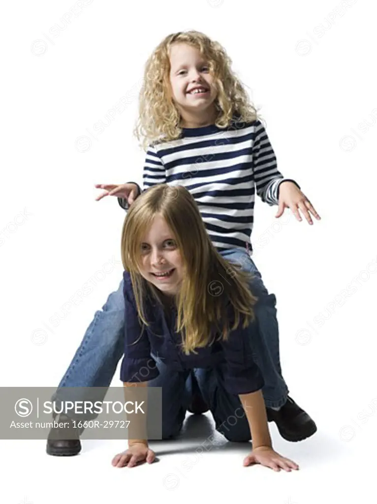 Two girls playing together