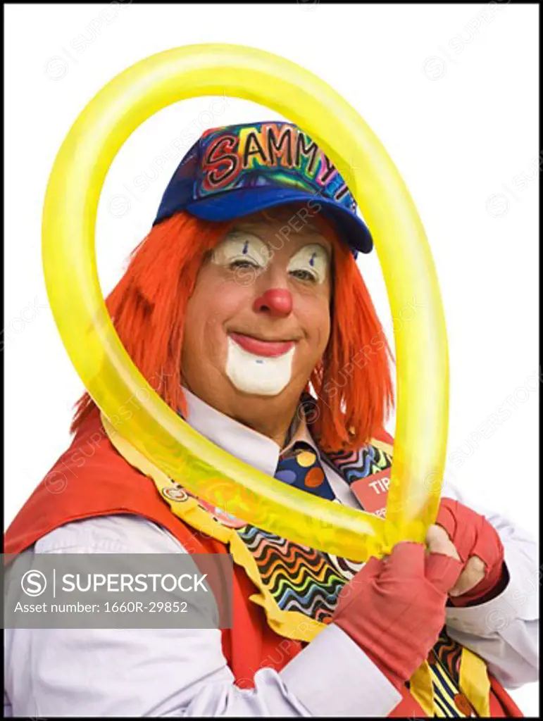 Clown with yellow balloon