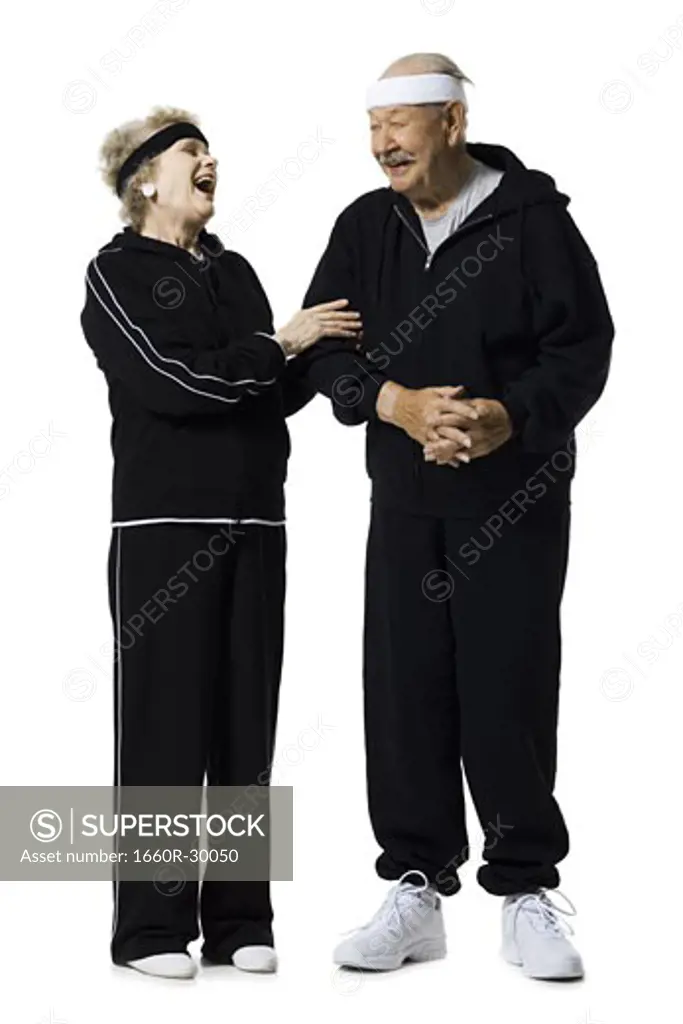 Senior couple in track suits