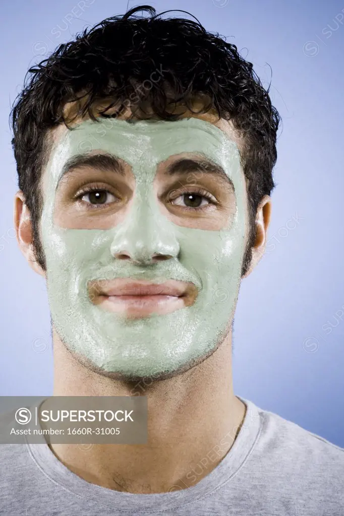 Man with cosmetic facial mask