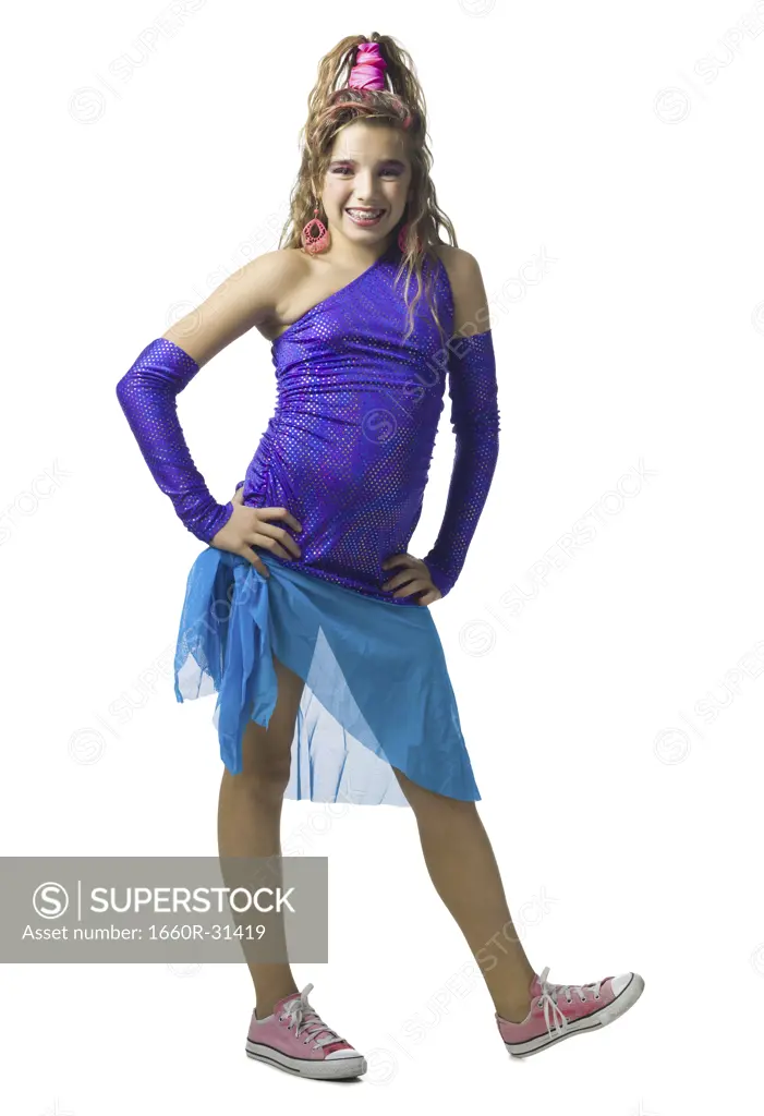 Girl in costume posing
