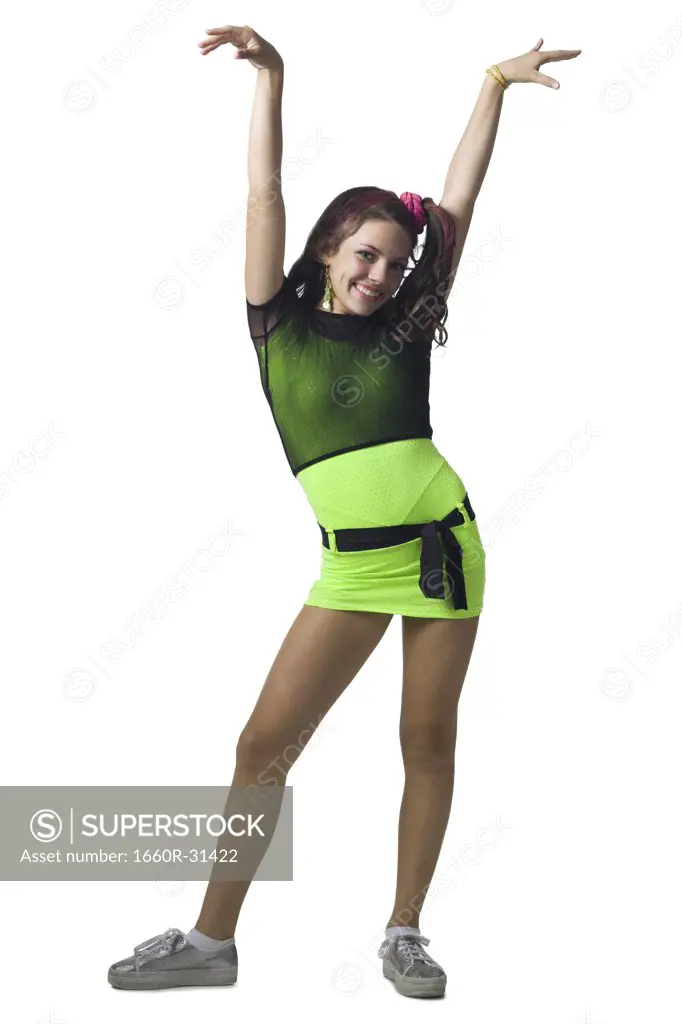 Girl in costume posing