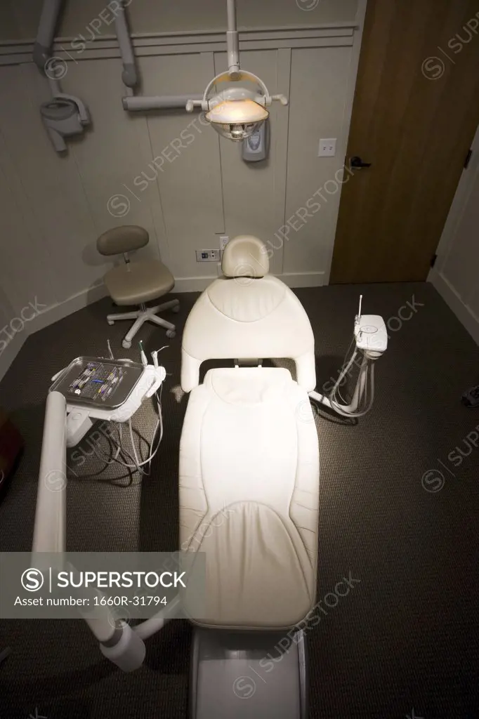 Dental chair in office with no people