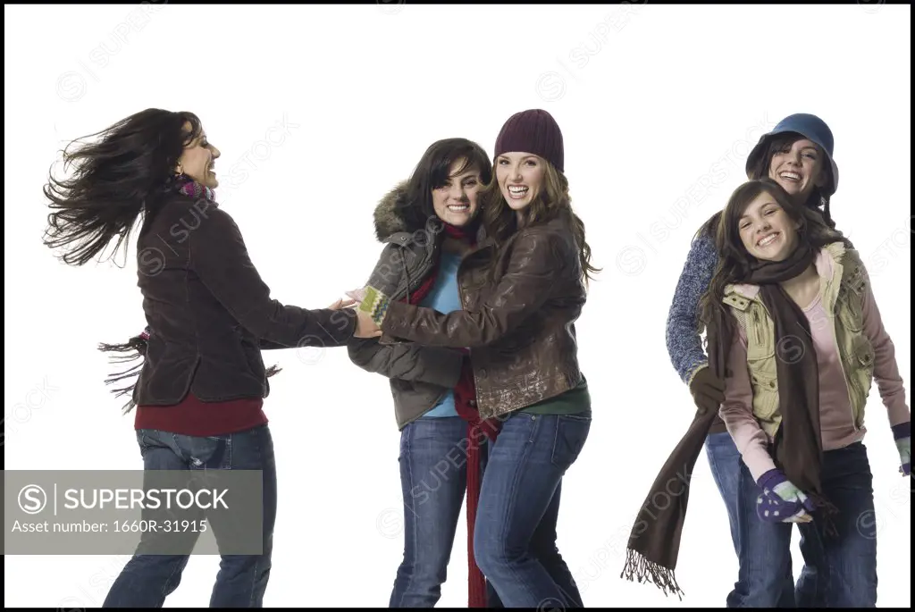 Five women in winter coats