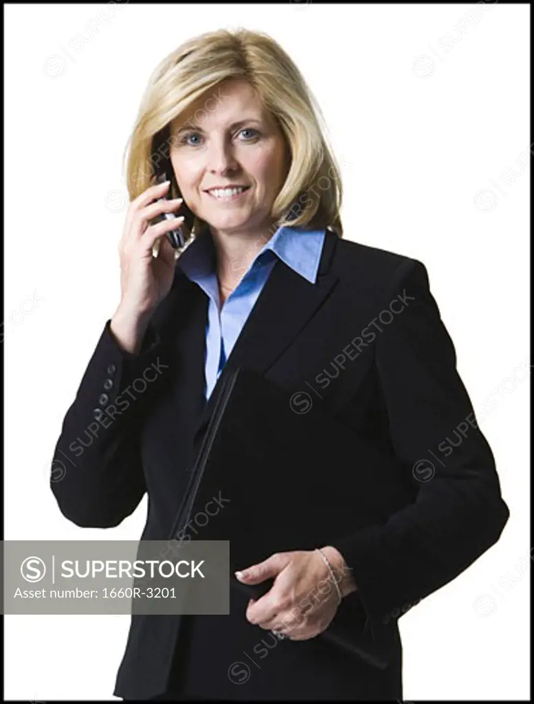 Portrait of a businesswoman holding a mobile phone
