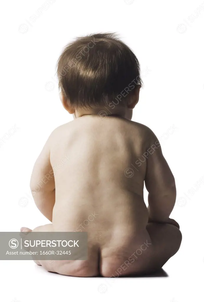 Rear view of naked baby