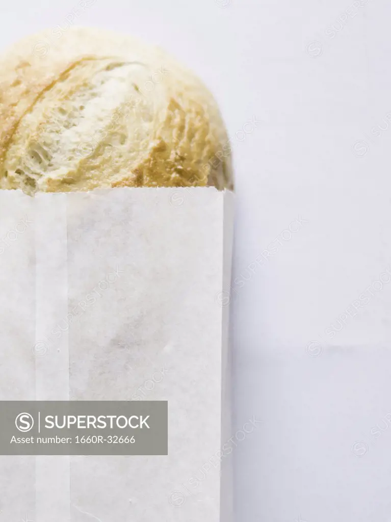 Loaf of bread in paper bag