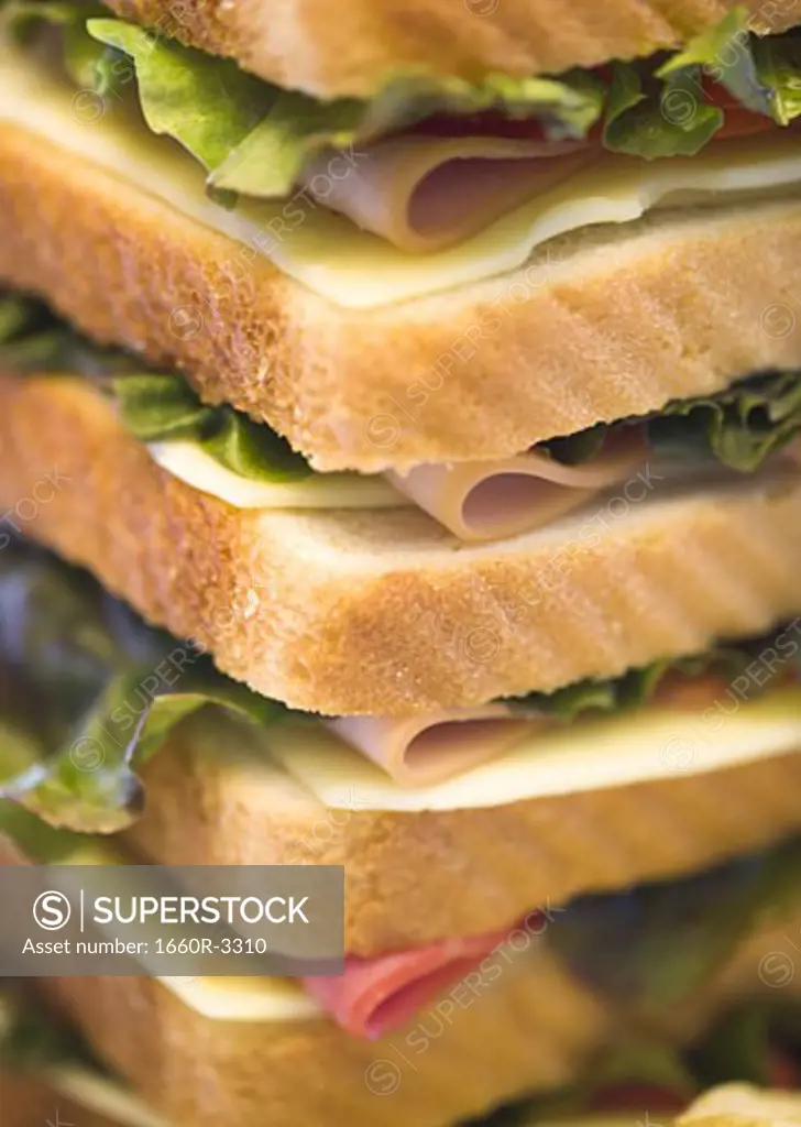 Close-up of a large sandwich