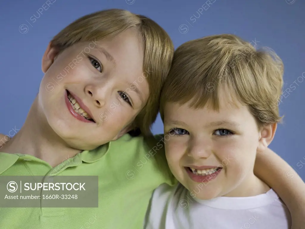 Portrait of two boys smiling