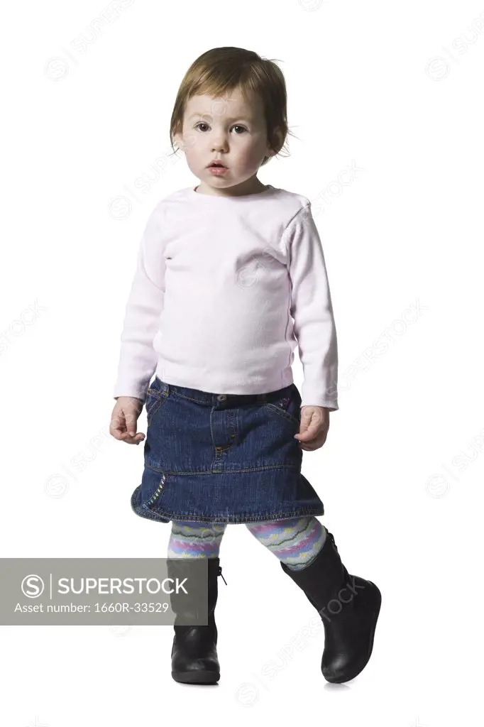 Portrait of a girl in rubber boots