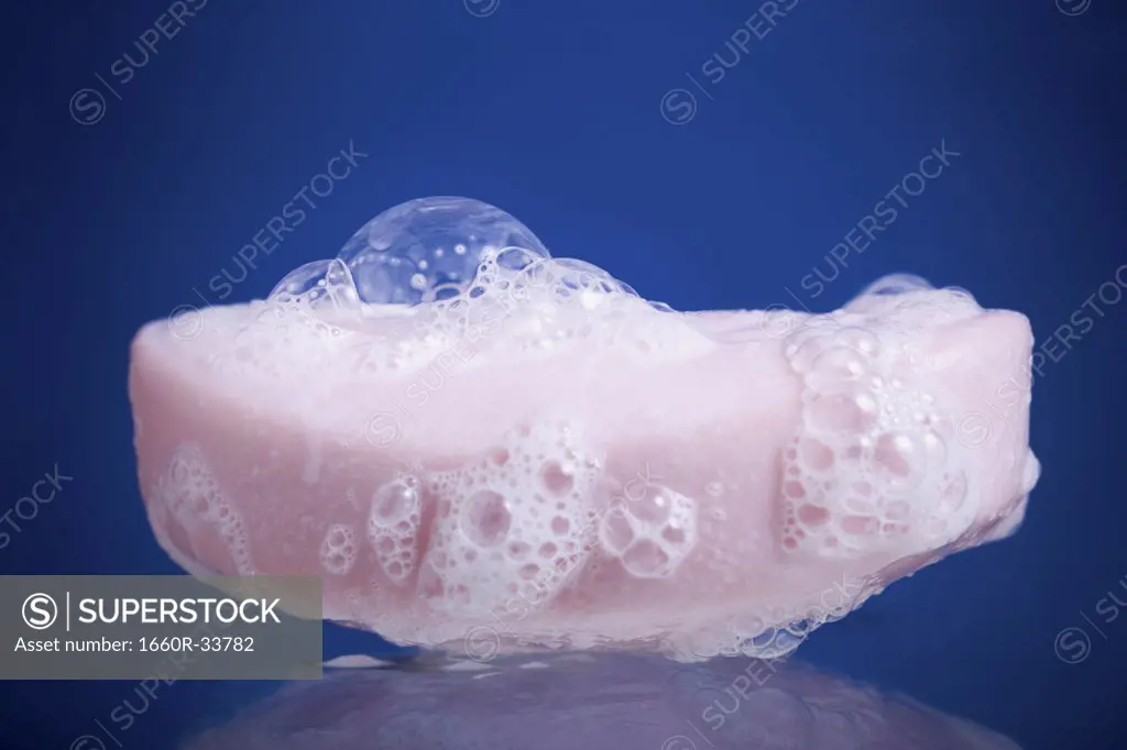 Bar of soap with suds
