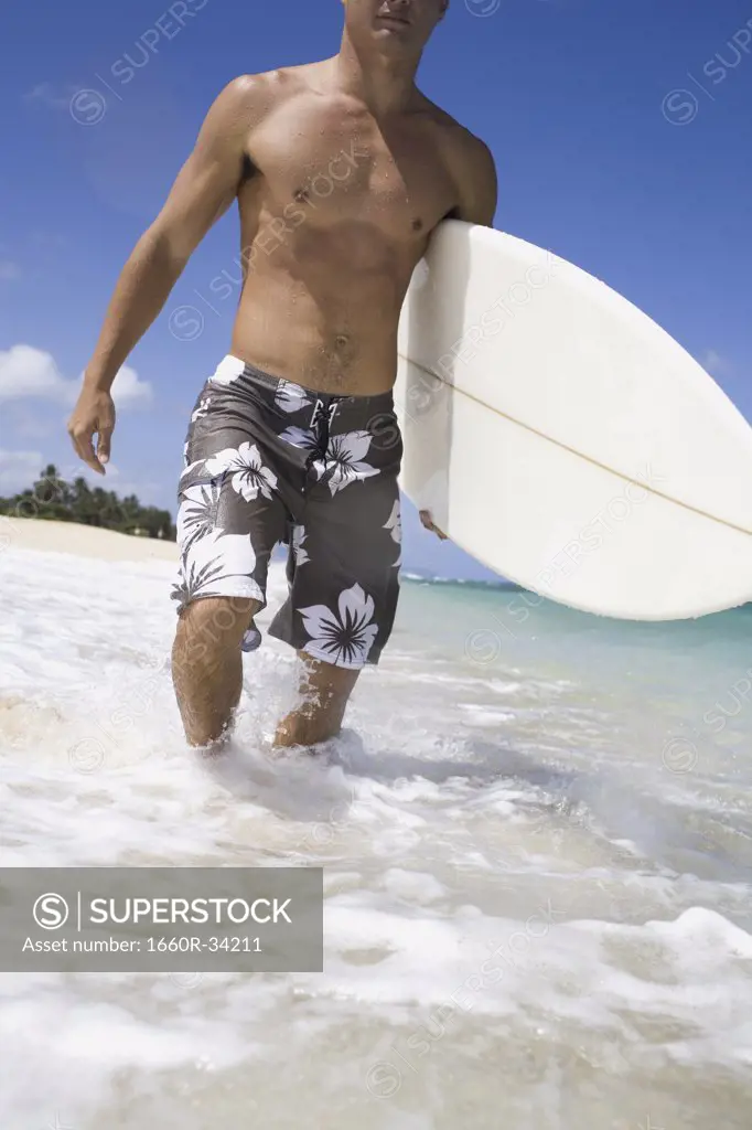 Man walking with surfboard