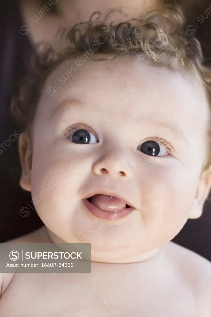 Close-up of baby smiling