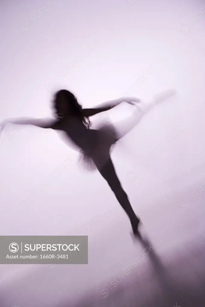 Blurred view of a girl doing ballet