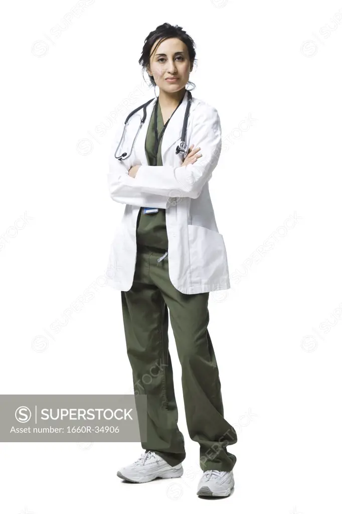 Female doctor with arms crossed smiling