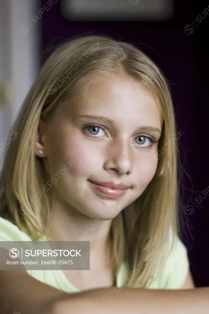 Closeup of girl smiling