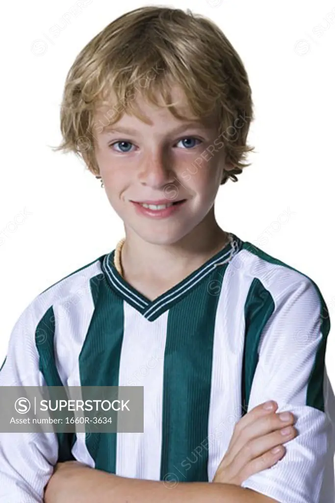 Portrait of a boy with his arms folded