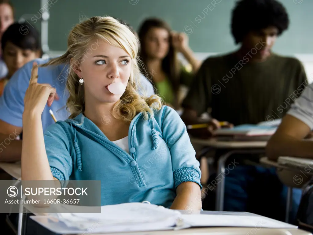 Student in a classroom.